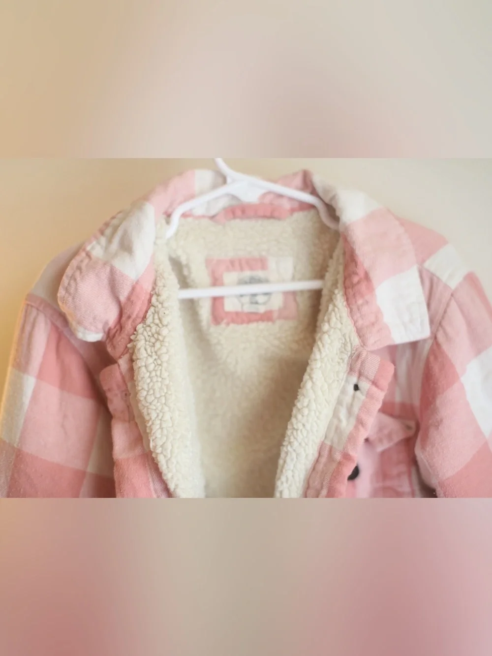 Outdoor Kids Pink Buffalo Plaid Sherpa Lined Shacket Jacket Girls Medium
